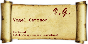 Vogel Gerzson névjegykártya